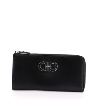 Salvatore Ferragamo Gancini Flap Wallet Saffiano Leather