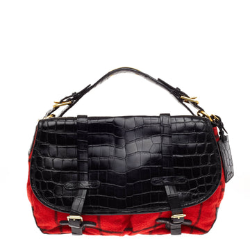 Ralph Lauren Saranac Messenger Crocodile and Tartan