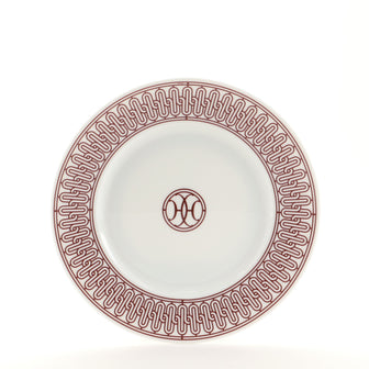 Hermes H Deco Dessert Plate Printed Porcelain