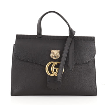 Gucci GG Marmont Animalier Top Handle Bag Leather Medium