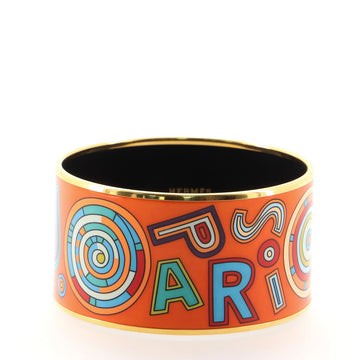 Hermes Bangle Bracelet Printed Enamel Extra Wide