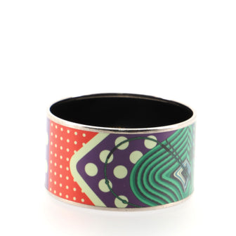 Hermes Bangle Bracelet Printed Enamel Extra Wide