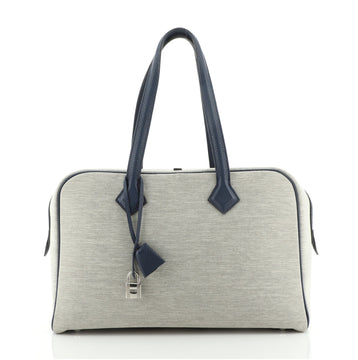 Hermes Victoria II Bag Toile with Leather 35