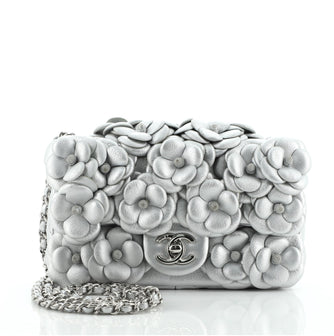 Chanel CC Camellia Flap Bag Embellished Lambskin Mini