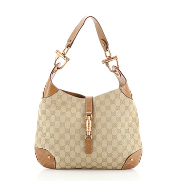 Gucci Piston Lock Jackie Hobo GG Canvas Medium