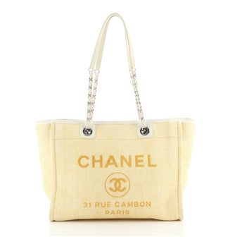 Chanel Deauville Tote Raffia Small