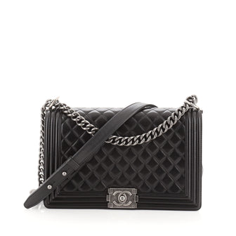 Chanel Boy Flap Bag Quilted Lambskin New Medium