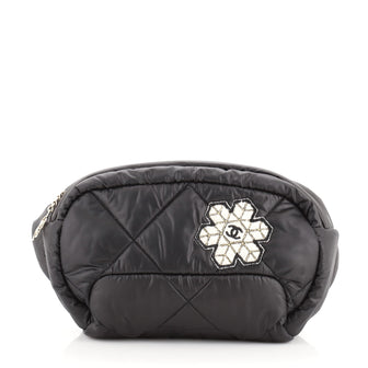 Chanel Coco Neige Waist Bag Quilted Nylon with Applique
