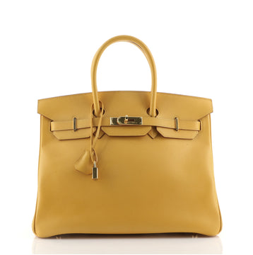 Hermes Birkin Handbag Yellow Courchevel with Gold Hardware 35