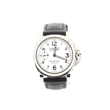 Panerai Luminor Marina 8 Days Acciaio Manual Watch Stainless Steel and Leather 44