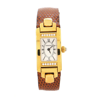 Audemars Piguet Promesse Quartz Watch Yellow Gold with Diamonds and Leather 20