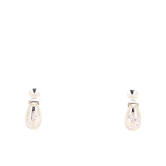 Mikimoto Diamond Clip-on Earrings 18K White Gold with Diamonds