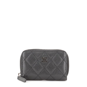 Chanel CC Zip Coin Purse Quilted Caviar Small