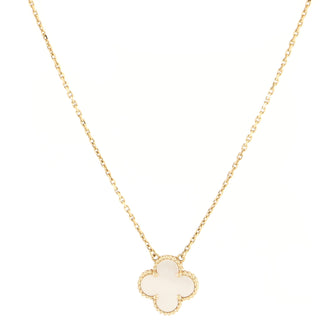 Van Cleef & Arpels Vintage Alhambra Pendant Necklace 18K Yellow Gold and Mother of Pearl