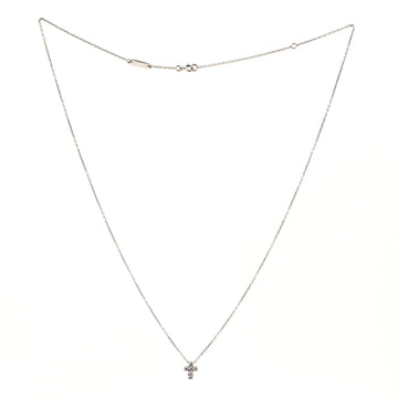 Van Cleef & Arpels Cross Pendant Necklace 18K White Gold and Diamonds Mini
