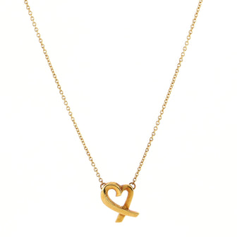 Tiffany & Co. Paloma Picasso Loving Heart Pendant Necklace 18K Yellow Gold