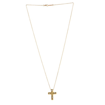 Tiffany & Co. Etoile Cross Pendant Necklace 18K Yellow Gold and Diamonds