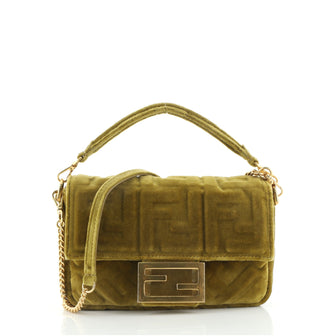 Fendi Baguette NM Bag Zucca Embossed Velvet Mini