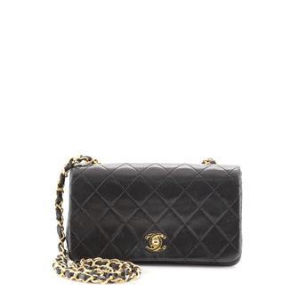 Chanel Vintage Full Flap Bag Quilted Lambskin Mini