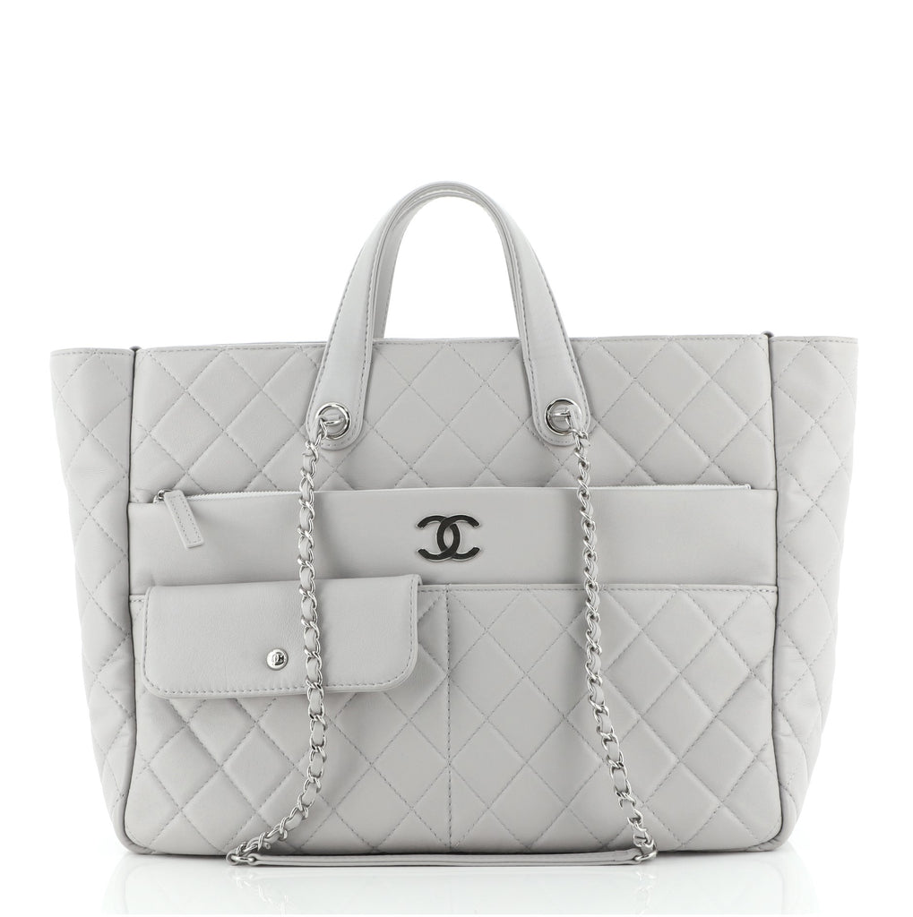 CHANEL Calfskin Stitched Large Shopping Tote Beige | FASHIONPHILE