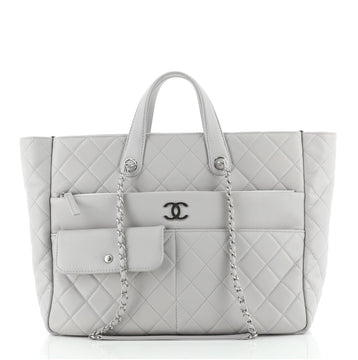 Chanel Ultra Pocket Shopping Tote Quilted Calfskin Large