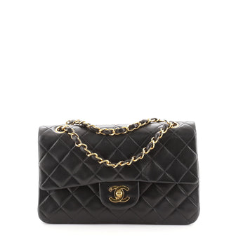 Chanel Vintage Classic Double Flap Bag Quilted Lambskin Small