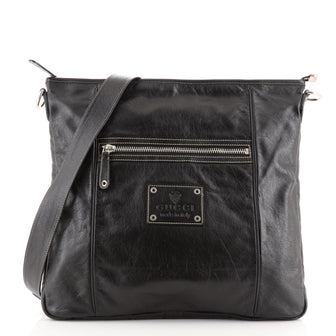 Gucci Zip Pocket Messenger Bag Leather Medium