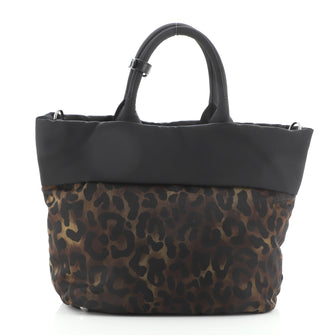 Prada Convertible Double Tote Printed Tessuto