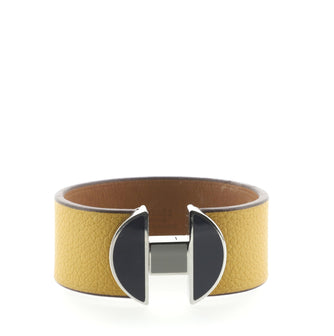 Hermes 2002 Mancette Bracelet Leather and Metal