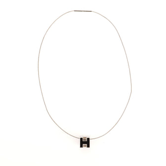 Hermes Pop H Cube Pendant Necklace Metal with Enamel