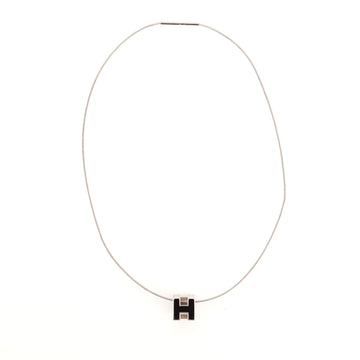 Hermes Pop H Cube Pendant Necklace Metal with Enamel