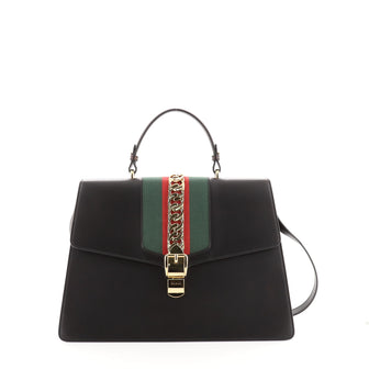 Gucci Sylvie Top Handle Bag Leather Large