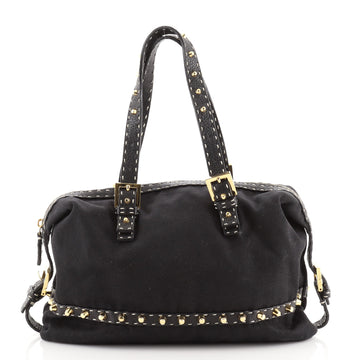 Fendi Belted Selleria Satchel Canvas with Studded Leather Medium
