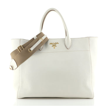 Prada Dual Strap Convertible Open Tote Vitello Daino Medium