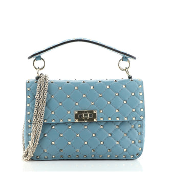 Valentino Rockstud Spike Flap Bag Quilted Leather Medium