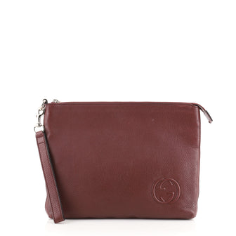Gucci Soho Travel Wristlet Pouch Leather