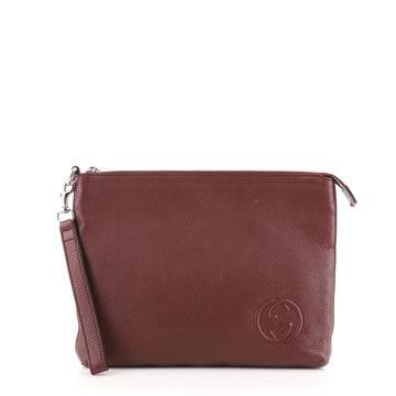 Gucci Soho Travel Wristlet Pouch Leather