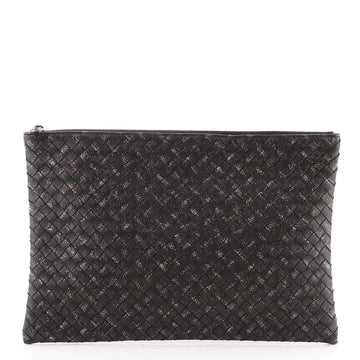 Bottega Veneta Zip Pouch Printed Intrecciato Nappa XL