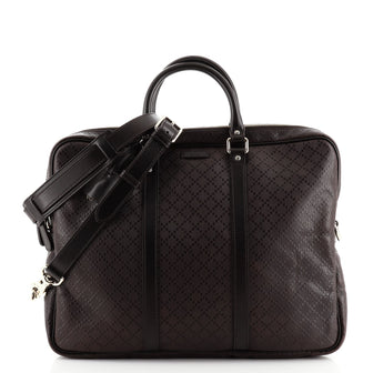 Gucci Bright Convertible Briefcase Diamante Leather Large