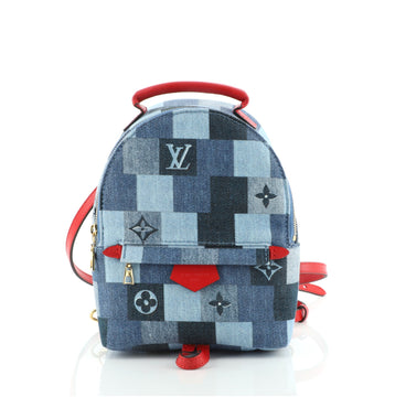 Louis Vuitton Palm Springs Backpack Damier and Monogram Patchwork Denim Mini