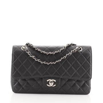 Chanel Vintage Classic Double Flap Bag Quilted Caviar Medium