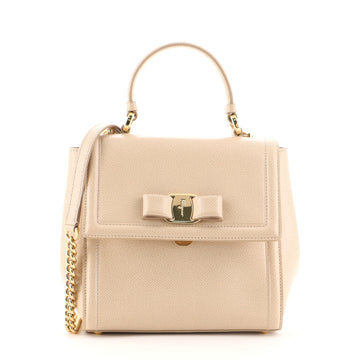 Salvatore Ferragamo Carrie Vara Shoulder Bag Saffiano Leather Small
