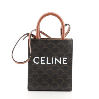 Celine Vertical Cabas Tote Triomphe Coated Canvas Mini