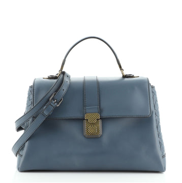Bottega Veneta Piazza Top Handle Bag Leather with Intrecciato Detail Medium