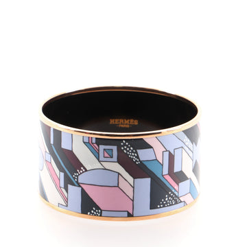 Hermes Bangle Bracelet Printed Enamel Extra Wide