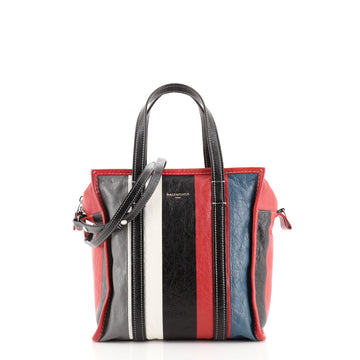 Balenciaga Bazar Convertible Tote Striped Leather Small