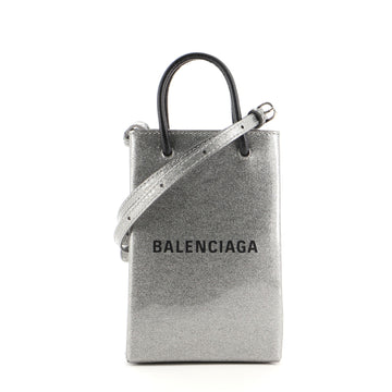 Balenciaga Shopping Phone Holder Glitter Patent
