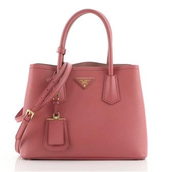 Prada Cuir Double Tote Saffiano Leather Small