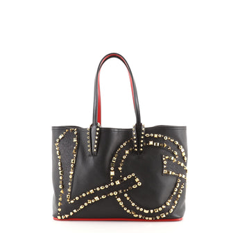 Christian Louboutin Cabata East West Tote Studded Glitter and Leather Small