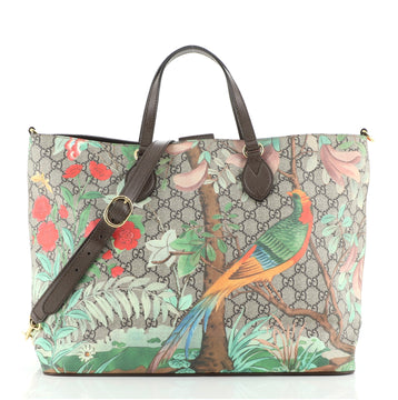 Gucci Convertible Soft Tote Tian Print GG Coated Canvas Medium